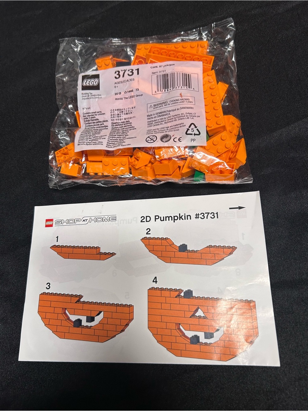 LEGO 3731 Halloween Pumpkin Pack Bulk Bricks Polybag Vintage 2002 New Sealed